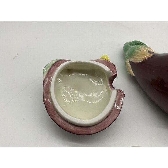 Fitz and Floyd Eggplant Condiment Jar with Lid and Spoon Collectible Serveware - Picture 14 of 16